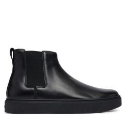 Sztyblety Calvin Klein. Czarne botki męskie Calvin Klein, bez wzorów, bez zapięcia. Za 649.99 zł.