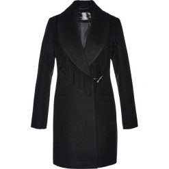 Płaszcz żakietowy z frędzlami bonprix czarny. Płaszcze damskie marki FOUGANZA. Za 189.99 zł.