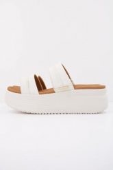 Sandały HEY DUDE AUSTIN SLIDE CLASSIC Biały. Białe sandały damskie Hey dude, bez wzorów, z tkaniny, bez obcasa, bez zapięcia. Za 231.99 zł.