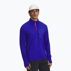Bluza do biegania męska Under Armour Trail Run Quarter Zip. Niebieskie bluzy męskie Under Armour, l, bez wzorów, bez kaptura. Za 189.99 zł.