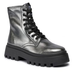 Trzewiki Altercore. Szare botki damskie Altercore, bez obcasa, na płaskiej podeszwie, bez zapięcia. Za 269.99 zł.