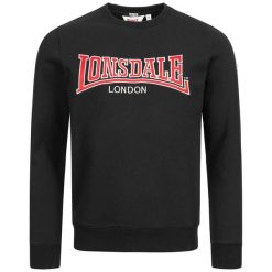 Klasyczna bluza z okrągłym dekoltem Lonsdale Berger LP181. Czarne bluzy męskie Lonsdale, m, bez wzorów, bez kaptura. Za 264.50 zł.