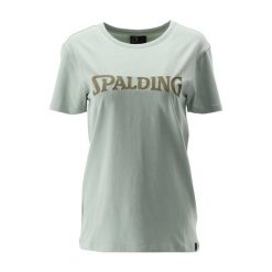 Koszulka damska Spalding Logo. Zielone t-shirty damskie Spalding, m, bez wzorów, z bawełny, klasyczne, bez kołnierzyka. Za 183.50 zł.
