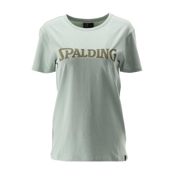 Koszulka damska Spalding Logo. Zielone t-shirty damskie Spalding, m, bez wzorów, z bawełny, klasyczne, bez kołnierzyka. Za 184.00 zł.