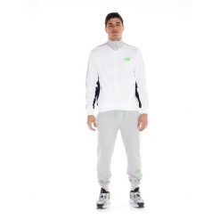 Bluza z pełny zamek błyskawiczny na co dzień. Białe bluzy męskie LEONE 1947 APPAREL, bez wzorów, z bawełny, bez kaptura, na fitness i siłownię. W wyprzedaży za 343.54 zł.