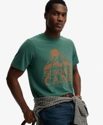 Superdry Retro Outdoor Relaxed T-Shirt 100% bawełna — krój relaxed. Zielone t-shirty męskie Superdry., m, bez wzorów, z bawełny, klasyczne, bez kołnierzyka. Za 198.35 zł.