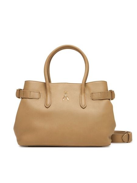 Patrizia Pepe Torebka 8B0282/L162-B775 Beżowy. Brązowe listonoszki damskie Patrizia Pepe, bez wzorów, ze skóry, bez dodatków. Za 1,629.00 zł.