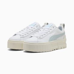 Buty sportowe damskie Puma MAYZE LUX 40126103. Białe obuwie sportowe damskie Puma, bez wzorów, z gumy. Za 269.94 zł.