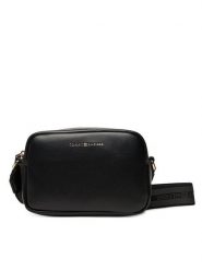 Tommy Hilfiger Torebka Th Logotape AW0AW17689 Czarny. Czarne listonoszki damskie Tommy Hilfiger, bez wzorów, ze skóry, bez dodatków. Za 299.99 zł.