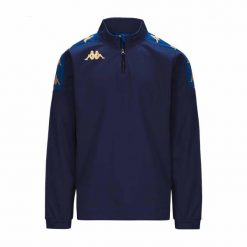 Kurtka z dresu Kappa Gassolo. Niebieskie bluzy męskie Kappa, bez wzorów, z dresówki, bez kaptura. W wyprzedaży za 177.90 zł.