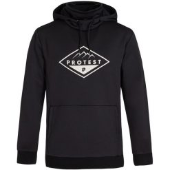 Bluza techniczna męska z kapturem Protest Prtissyk. Czarne bluzy męskie Jack Wolfskin, m, bez wzorów, z elastanu, z kapturem. Za 249.99 zł.