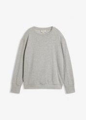 Bluza oversize z miękkiej mieszanki bawełny. Szare bluzy damskie bonprix, bez wzorów, z bawełny, bez kaptura. Za 109.99 zł.
