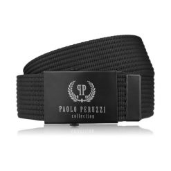 Pasek do spodni męski 125 cm pasek męski parciany czarny Paolo Peruzzi PW-30-125. Czarne paski damskie bez wzorów, z jeansu, eleganckie. Za 34.00 zł.