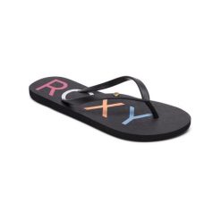 Japonki plażowe damskie ROXY Sandy. Czarne klapki damskie Roxy, bez wzorów, z gumy. Za 59.99 zł.