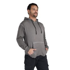 Bluza miękka z bawełna z kaptur na co dzień. Szare bluzy męskie LEONE 1947 APPAREL, z bawełny, bez zapięcia, na fitness i siłownię. W wyprzedaży za 191.56 zł.