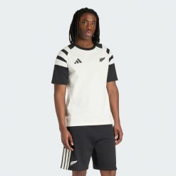 Koszulka męska All Blacks Leisurewear. Białe koszulki sportowe męskie Adidas, l, bez wzorów, z bawełny, bez kołnierzyka, bez ramiączek. Za 199.00 zł.