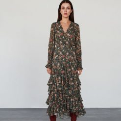 Sukienka maxi z autorskim printem - Wielobarwny. Sukienki damskie Reserved, m, bez wzorów, bez kołnierzyka, bez ramiączek, maxi. Za 599.99 zł.