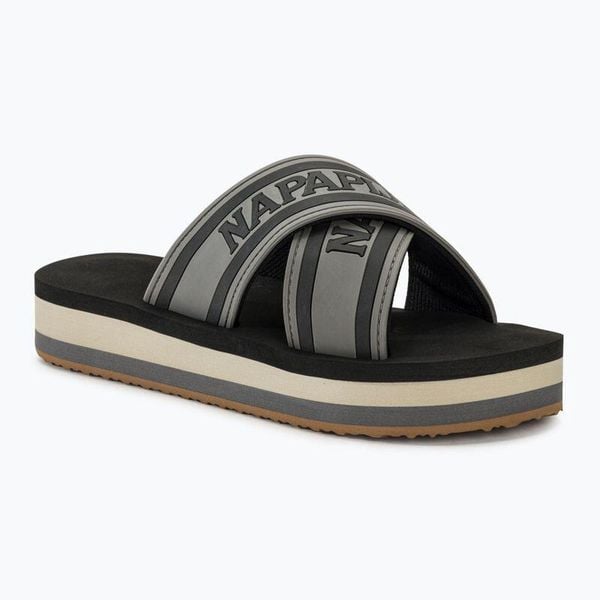 Klapki damskie Napapijri. Czarne klapki damskie Napapijri, bez wzorów, bez obcasa. Za 179.99 zł.