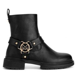 Botki MEXX. Czarne botki damskie Mexx, bez obcasa, na płaskiej podeszwie, bez zapięcia. Za 329.99 zł.