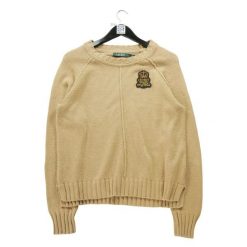 Second life - Damski beżowy sweter - Jak nowy. Brązowe swetry damskie Ralph Lauren, bez wzorów, bez kołnierzyka, bez ramiączek, bez kaptura. Za 106.46 zł.