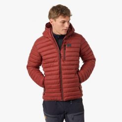 Kurtka outdoor hiking męska Swedemount Lofoten Hood Jacket wiatroszczelna. Brązowe kurtki męskie SWEDEMOUNT, m, bez wzorów, z puchu, outdoorowe. Za 499.99 zł.