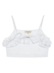 TWINSET Top 251GJ2QR5 Biały Slim Fit. Białe t-shirty i topy dla dziewczynek Twinset, bez wzorów, z bawełny, bez ramiączek. Za 149.99 zł.