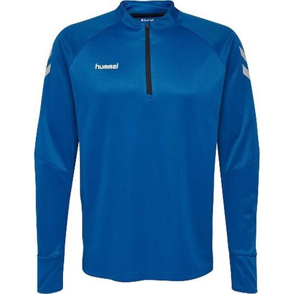 Bluza Hummel Tech Move Half Zip Niebieska XL dla Mężczyzn. Białe bluzy męskie Hummel, m, bez wzorów, z elastanu, z kapturem, do piłki nożnej. Za 200.99 zł.