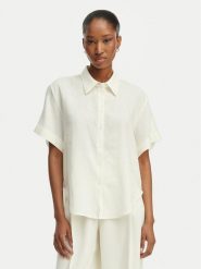 HUGO Koszula Encantada 50566793 Beżowy Relaxed Fit. Brązowe bluzki damskie Hugo, bez wzorów, ze lnu, bez kołnierzyka, bez ramiączek. Za 599.99 zł.