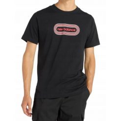 Koszulka na co dzień Męska T-Shirt New Balance Sportowa Bawełniana. Czarne t-shirty męskie New Balance, m, bez wzorów, z bawełny, sportowe, bez kołnierzyka. Za 129.00 zł.