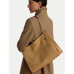 Torebka LAUREN RALPH LAUREN. Brązowe torebki do ręki damskie Lauren Ralph Lauren, bez wzorów, klasyczne, bez dodatków. Za 2,199.00 zł.