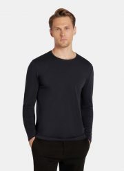 PAKO LORENTE – Longsleeve męski w kolorze granatowym. Bluzki z długim rękawem męskie Pako Lorente, m, bez wzorów, z bawełny, bez kołnierzyka. Za 69.99 zł.