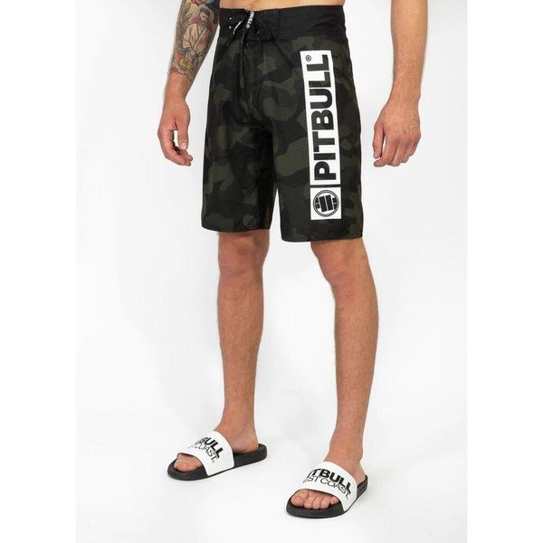 Szorty męskie Pitbull kąpielowe Hilltop. Zielone kąpielówki męskie PITBULL, m, bez wzorów, krótkie. Za 149.00 zł.
