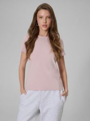 4F T-shirt slim gładki damski - różowy XS. Czerwone t-shirty damskie 4f, xs, bez wzorów, z dzianiny, klasyczne, bez kołnierzyka. Za 49.99 zł.