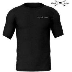 Męska Koszulka Sportowa Givova Corpus 2 - 2XL, Oddychająca i Elastyczna. Czarne koszulki sportowe męskie Givova, m, bez wzorów, z elastanu, bez kołnierzyka, bez ramiączek, do piłki nożnej. Za 155.99 zł.