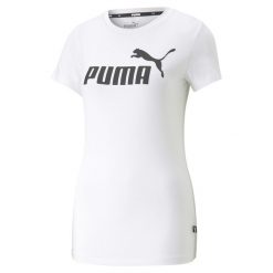 Koszulka Kobieta Puma Essentials Slim biały. Białe koszulki sportowe damskie Puma, xs, bez wzorów, sportowe, bez kołnierzyka. Za 105.65 zł.