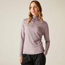 Lowline II Lekka damska rozciągliwa warstwa środkowa. Fioletowe bluzy sportowe damskie Dare 2b, bez wzorów, bez kaptura, narciarskie. Za 139.99 zł.