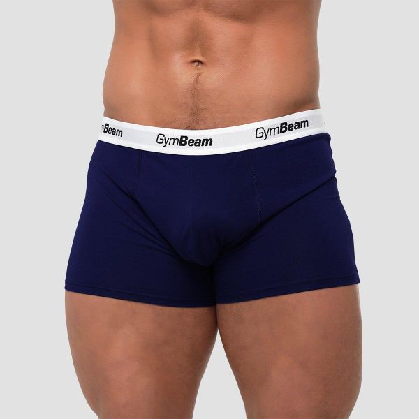 Bokserki męskie 3-pak Essentials. Niebieskie bokserki męskie GYMBEAM, m, bez wzorów, z bawełny. Za 82.90 zł.