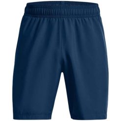 Lekkie niebieskie spodenki męskie Under Armour. Niebieskie krótkie spodenki sportowe męskie Under Armour, m, bez wzorów, z poliesteru, na fitness i siłownię. W wyprzedaży za 103.55 zł.