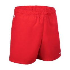 Spodenki do rugby Offload R100 z kieszeniami. Czerwone krótkie spodenki sportowe męskie KIPSTA, s, bez wzorów, z materiału, na fitness i siłownię. Za 54.99 zł.