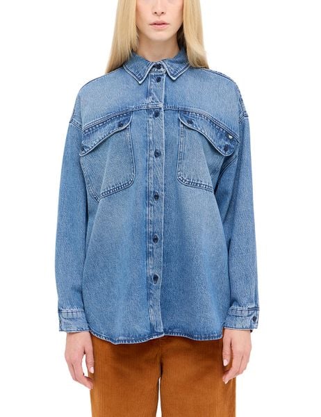 Damska Koszula Mustang Style Avilla Shirt Denim Blue 1015592 5000 401. Niebieskie bluzki damskie Mustang, l, bez wzorów, z denimu, bez kołnierzyka, bez ramiączek. Za 149.99 zł.