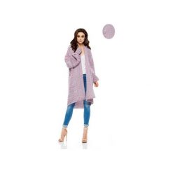 LEMONIADE Kolorowy sweter oversize LS206. Czerwone kardigany damskie marki Lemoniade, w kolorowe wzory, ze splotem. Za 189.90 zł.