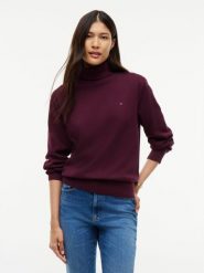 Tommy Jeans bluzka z golfem Kobiety Bawełna lila, S. Bluzki damskie Tommy Jeans, s, bez wzorów, z bawełny, bez kołnierzyka, bez ramiączek. Za 369.95 zł.