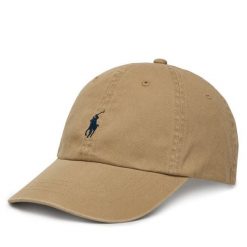Czapka z daszkiem Polo Ralph Lauren. Brązowe czapki i kapelusze damskie Polo Ralph Lauren, bez wzorów. Za 259.99 zł.