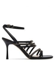 PINKO Sandały Lisa 01 SD0301 P077 Czarny. Czarne sandały damskie Pinko, bez wzorów, ze skóry, bez obcasa, na szpilce, bez zapięcia. Za 819.99 zł.