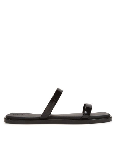 Calvin Klein Klapki Jelly HW0HW02417 Czarny. Czarne klapki damskie Calvin Klein, bez wzorów, ze skóry, bez obcasa. Za 149.99 zł.