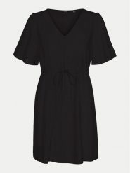Vero Moda Sukienka letnia Mymilo 10303686 Czarny Regular Fit. Czarne sukienki damskie Vero Moda, na lato, m, bez wzorów, ze lnu, bez kołnierzyka, bez ramiączek. Za 89.99 zł.