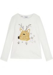 Shirt z długim rękawem, z czystej bawełny organicznej. Białe t-shirty i topy dla dziewczynek bonprix, bez wzorów, z bawełny, bez ramiączek. Za 49.99 zł.