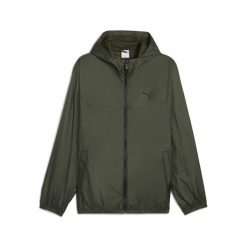Męska Wiatrówka o standardowym kroju Essentials PUMA Dark Olive Green. Zielone kurtki sportowe męskie Puma, m, bez wzorów, z gumy, do biegania. Za 249.00 zł.