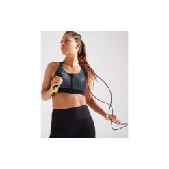 Stanik fitness kardio ZIP 900. Białe obuwie sportowe damskie DOMYOS, bez wzorów, z elastanu, na fitness i siłownię. Za 69.99 zł.