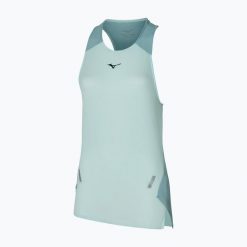 Koszulka do biegania damska Mizuno Tech Light Tank. Niebieskie koszulki sportowe damskie Mizuno, xs, bez wzorów, z materiału, bez kołnierzyka, bez ramiączek, do biegania. Za 169.99 zł.